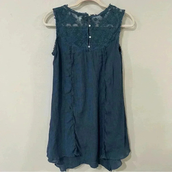 JohnpaulRichard Blue Lace Embroidered Sleeveless Mini Dress Size Small - Picture 5 of 5